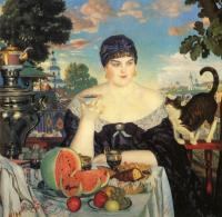 Kustodiev, Boris - The Merchant's Wife at Tea